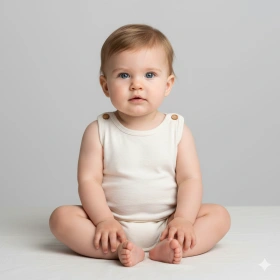 Baby Girl Photo with Neutral Background and Sharp Focus