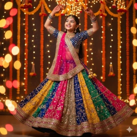 9. Festive Lehenga Look with Cultural Indian Aesthetic