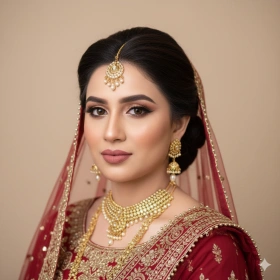 8. Studio‑Style Pakistani Bridal Headshot
