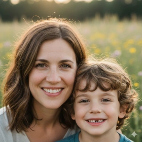 6. Photorealistic Mother and Son Portrait Using Gemini AI