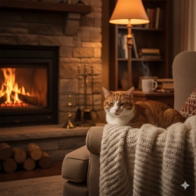 10. Indoor Cat Portrait with Cozy Vibes
