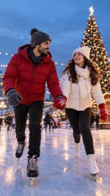 Ice Skating Date at a Winter Rink